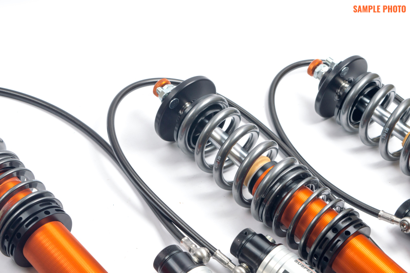 BMW M3 Coilover Suspension Kit - Front + Rear - Moton - 2-Way Clubsport, Adjustable Rebound and Compression, Remote Reservoirs, Monotube, Inverted Strut, Camber-Adjustable Front Top Mounts, Solid Rear Top Mounts - `21-`27